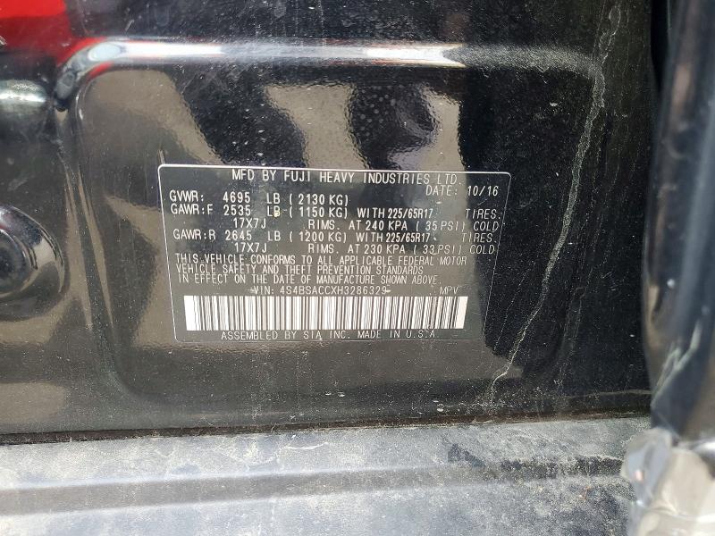 Продаж на аукціоні авто 2017 Subaru Outback, vin: 4S4BSACCXH3286329, номер лоту: 49271776