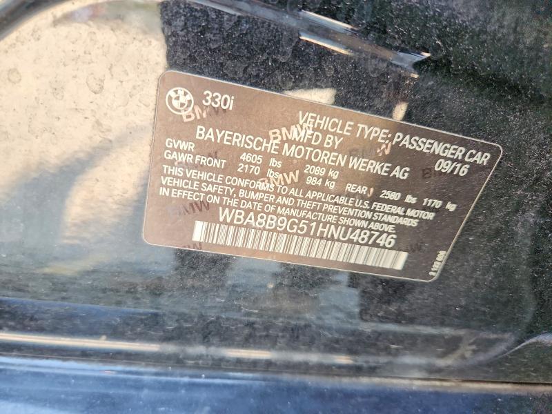 50651636 :رقم المزاد ، WBA8B9G51HNU48746 vin ، 2017 Bmw 330 مزاد بيع