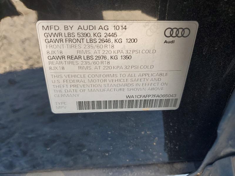 49761116 :رقم المزاد ، WA1CFAFP7FA065043 vin ، 2015 Audi Q5 مزاد بيع