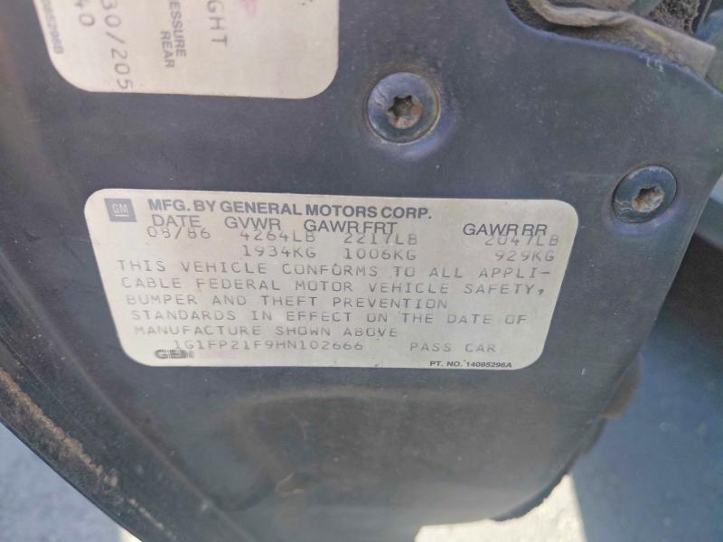 1987 Chev Camaro მანქანა იყიდება აუქციონზე, vin: 1G1FP21F9HN102666, აუქციონის ნომერი: 50521626