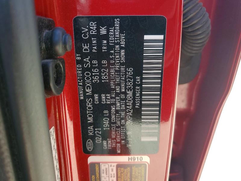 Продаж на аукціоні авто 2021 Kia Rio, vin: 3KPA24AD8ME382766, номер лоту: 50580206