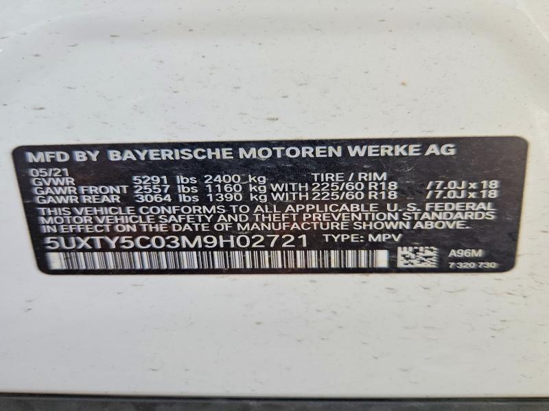 Продажа на аукционе авто 2021 Bmw X3, vin: 5UXTY5C03M9H02721, номер лота: 50327846