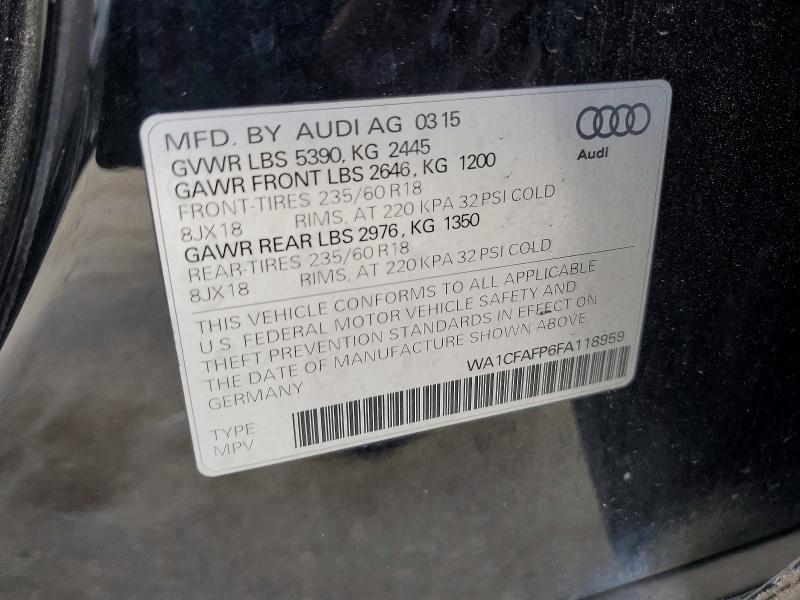 Aukcja sprzedaży 2015 Audi Q5, vin: WA1CFAFP6FA118959, numer aukcji: 49592846