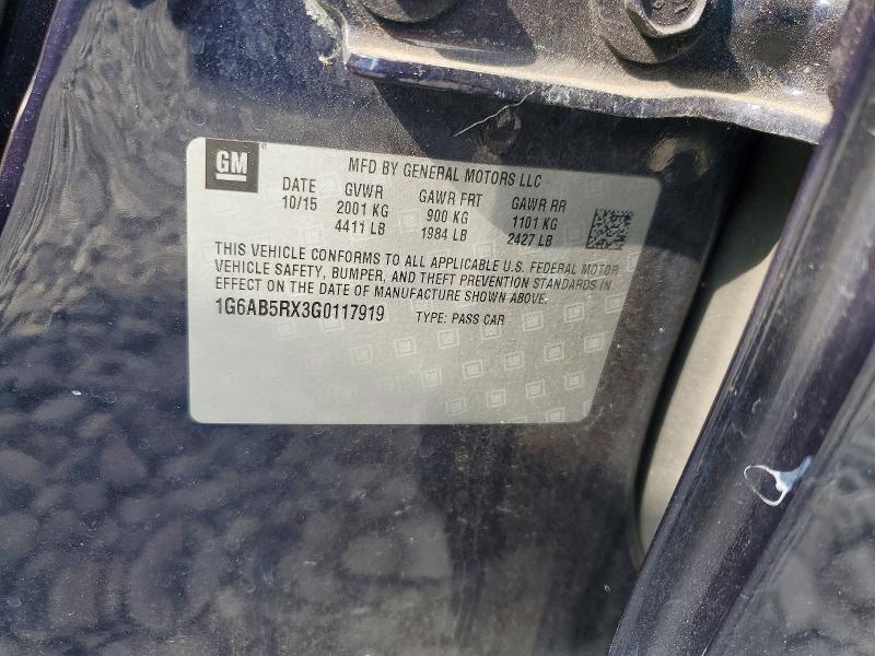 Продаж на аукціоні авто 2016 Cadillac Ats, vin: 1G6AB5RX3G0117919, номер лоту: 50197636