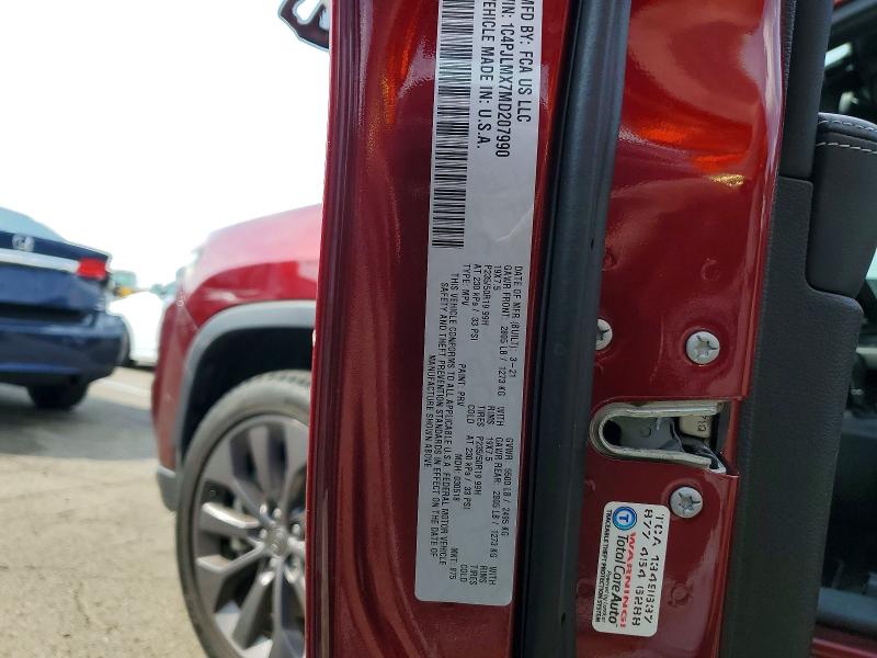 Продажа на аукционе авто 2021 Jeep Cherokee, vin: 1C4PJLMX7MD207990, номер лота: 50942316