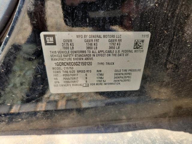 Продажа на аукционе авто 2016 Chevrolet Silverado, vin: 1GCRCNEC6GZ150120, номер лота: 50295056