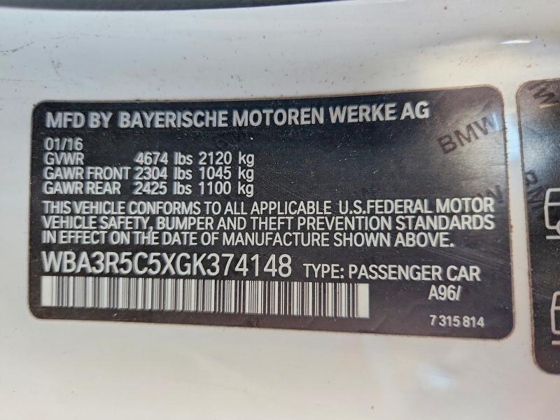 Продаж на аукціоні авто 2016 Bmw 435, vin: WBA3R5C5XGK374148, номер лоту: 49948166