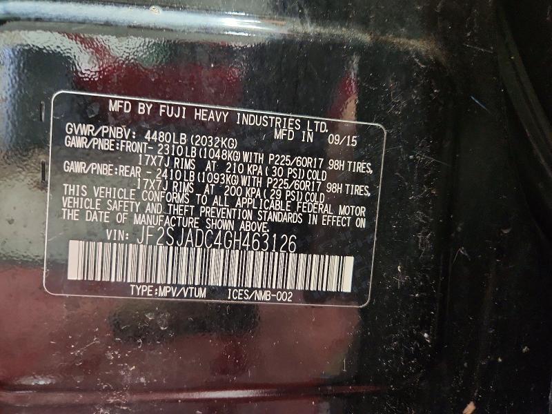 51282886 :رقم المزاد ، JF2SJADC4GH463126 vin ، 2016 Subaru Forester مزاد بيع