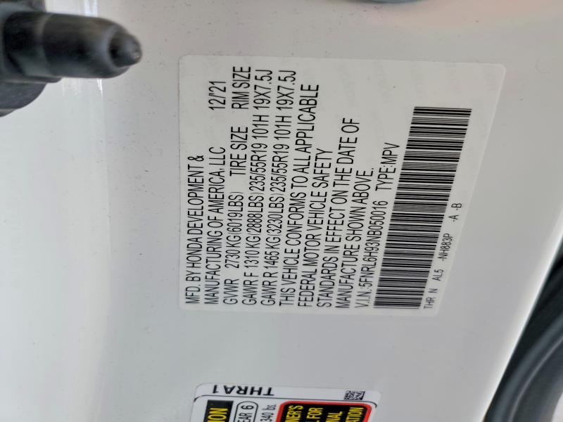 Продажа на аукционе авто 2022 Honda Odyssey, vin: 5FNRL6H93NB050016, номер лота: 49737876