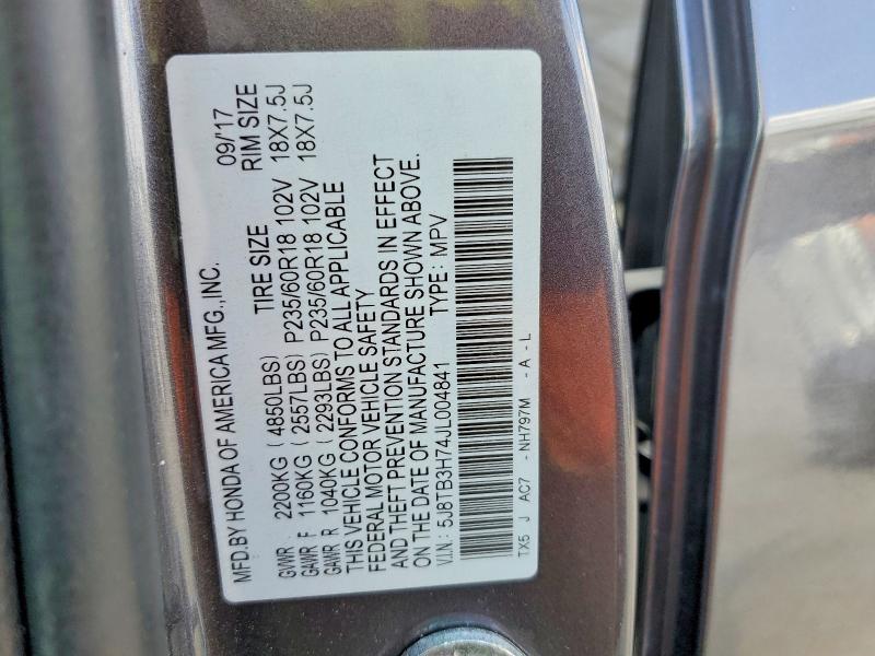 51211236 :رقم المزاد ، 5J8TB3H74JL004841 vin ، 2018 Acura Rdx مزاد بيع