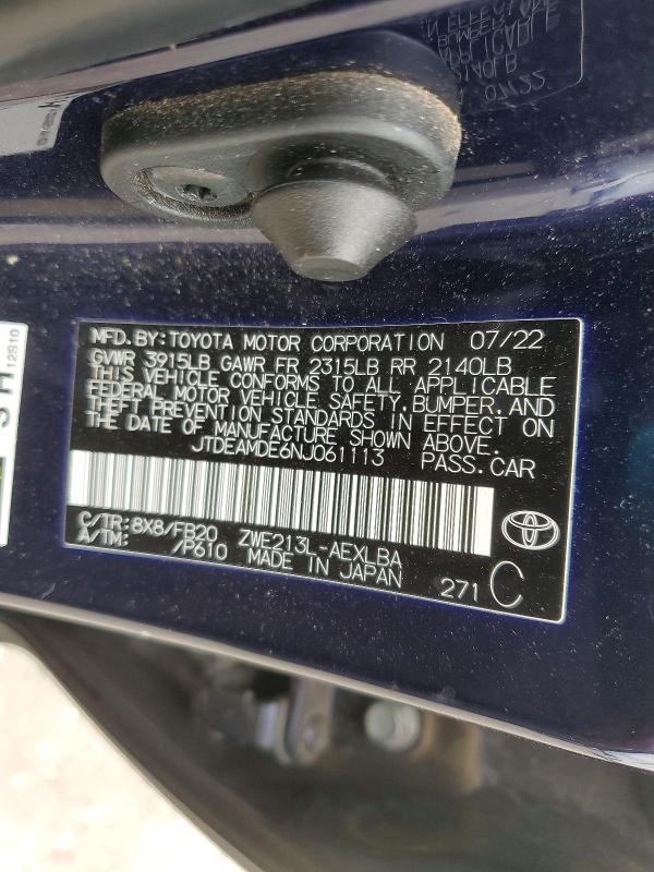 Продажа на аукционе авто 2022 Toyota Corolla, vin: JTDEAMDE6NJ061113, номер лота: 50113496