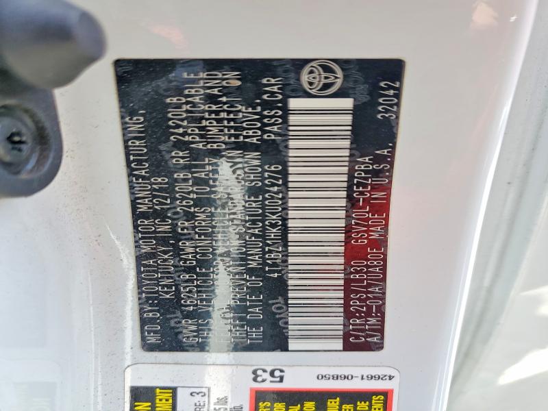 Aukcja sprzedaży 2019 Toyota Camry, vin: 4T1BZ1HK3KU024276, numer aukcji: 49319146