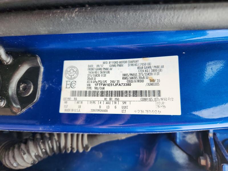Продажа на аукционе авто 2018 Ford F150, vin: 1FTFW1E51JFA73380, номер лота: 79679545