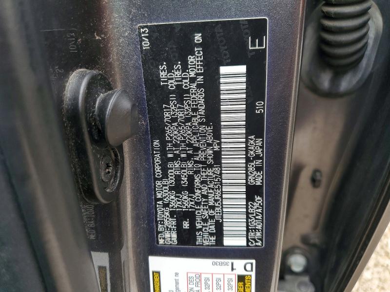 48086166 :رقم المزاد ، JTEBU5JR6E5157481 vin ، 2014 Toyota 4runner مزاد بيع
