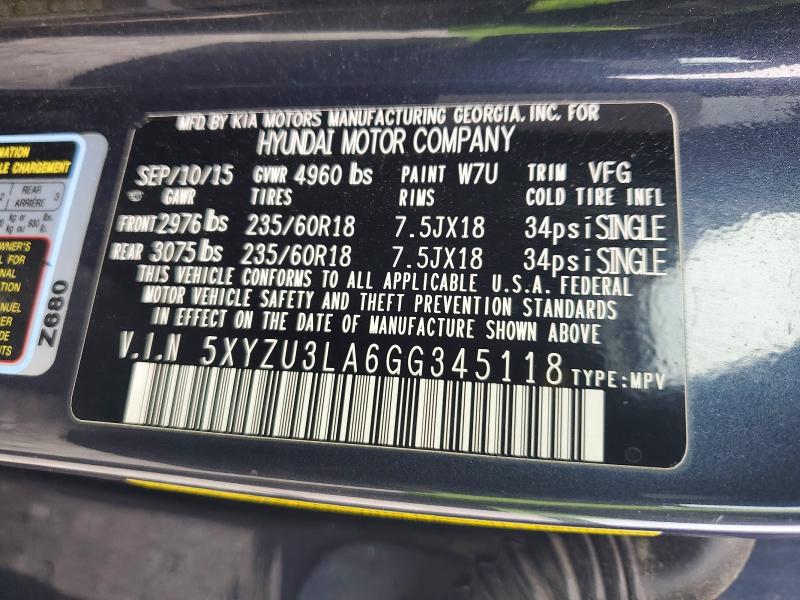 Продажа на аукционе авто 2016 Hyundai Santa Fe Sport, vin: 5XYZU3LA6GG345118, номер лота: 51751306
