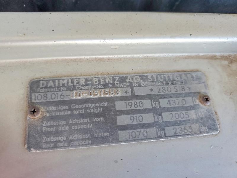 Aukcja sprzedaży 1971 Mercedes Benz 280, vin: 10801610051588, numer aukcji: 49319446