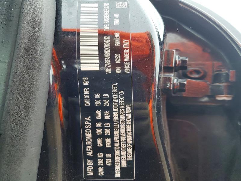 Aukcja sprzedaży 2019 Alfa Romeo Giulia, vin: ZARFANBN2K7604212, numer aukcji: 48708196