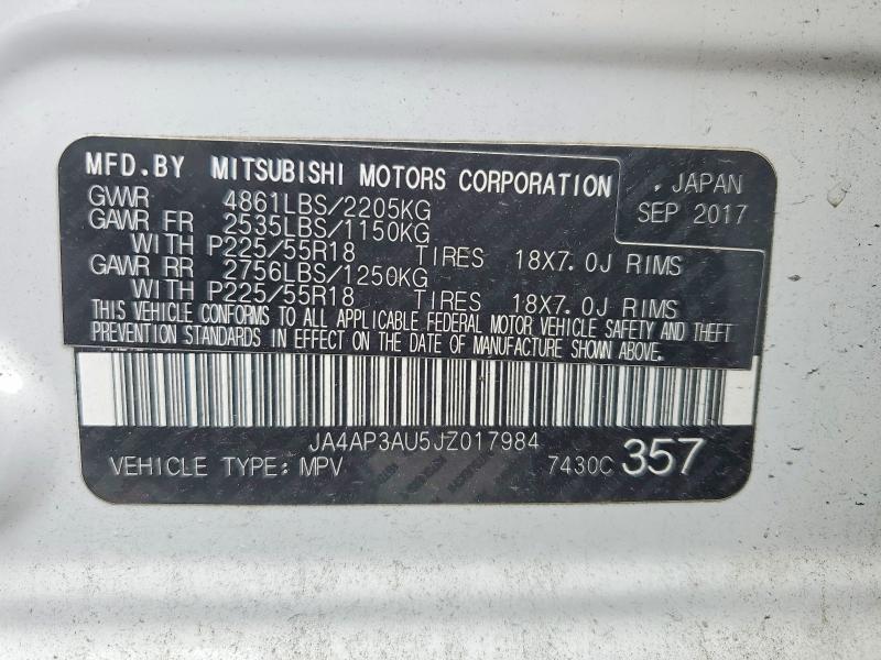 Продаж на аукціоні авто 2018 Mitsubishi Outlander Sport, vin: JA4AP3AU5JZ017984, номер лоту: 47137206