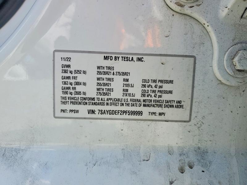 50641376 :رقم المزاد ، 7SAYGDEF2PF599999 vin ، 2023 Tesla Model Y مزاد بيع