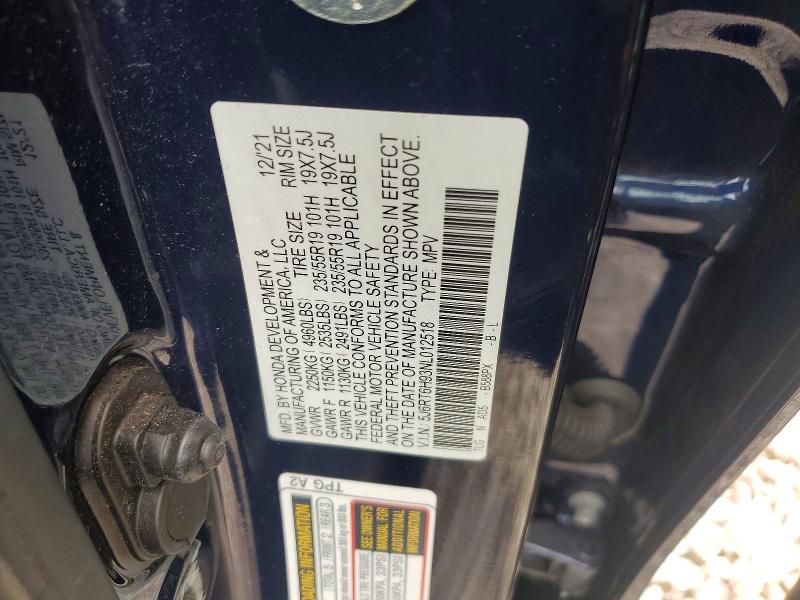 Продаж на аукціоні авто 2022 Honda Cr-v, vin: 5J6RT6H93NL012518, номер лоту: 48393586