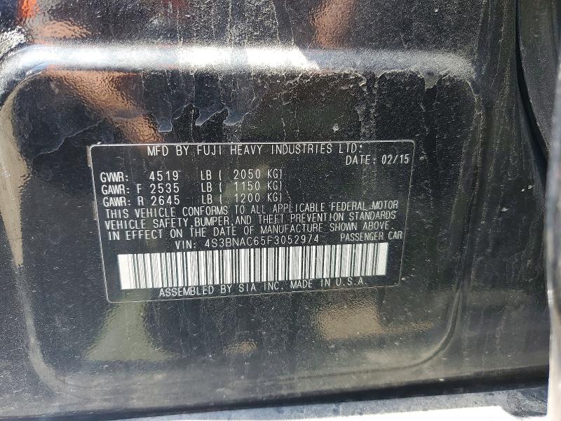 Продажа на аукционе авто 2015 Subaru Legacy, vin: 4S3BNAC65F3052974, номер лота: 50000776