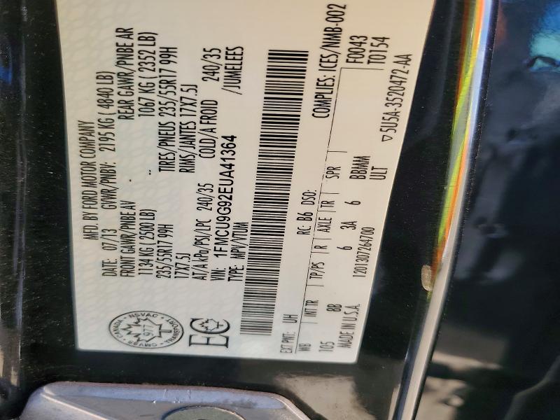 2014 Ford Escape მანქანა იყიდება აუქციონზე, vin: 1FMCU9G92EUA41364, აუქციონის ნომერი: 51817316