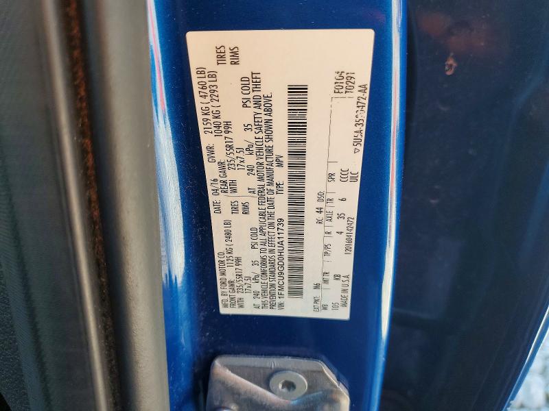 48536596 :رقم المزاد ، 1FMCU9GD0HUA11739 vin ، 2017 Ford Escape مزاد بيع