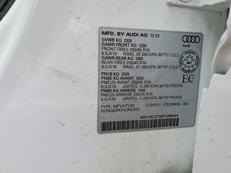 Auction sale of the 2024 Audi Q3, vin: WA1DECF36R1085644, lot number: 50175076
