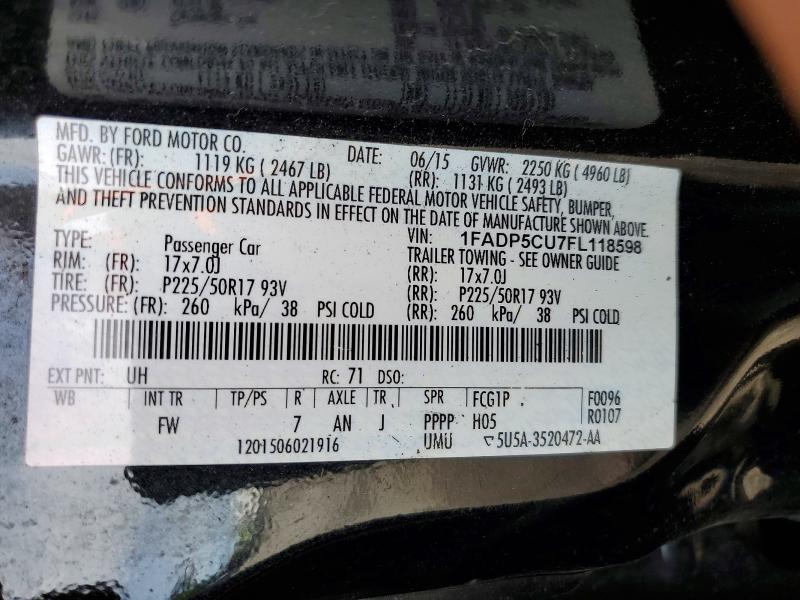 Продажа на аукционе авто 2015 Ford C-max, vin: 1FADP5CU7FL118598, номер лота: 49030556