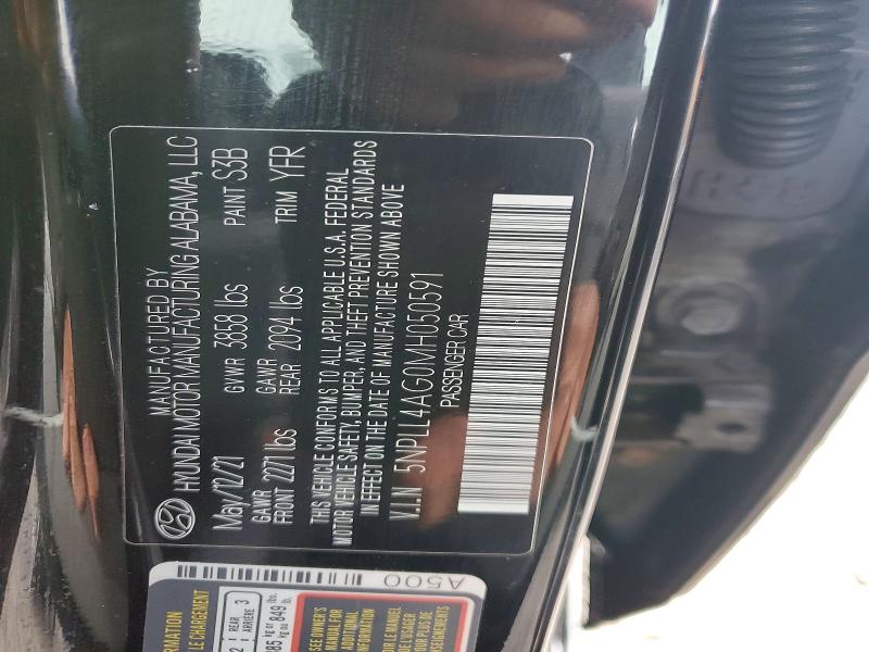 50219356 :رقم المزاد ، 5NPLL4AG0MH050591 vin ، 2021 Hyundai Elantra مزاد بيع