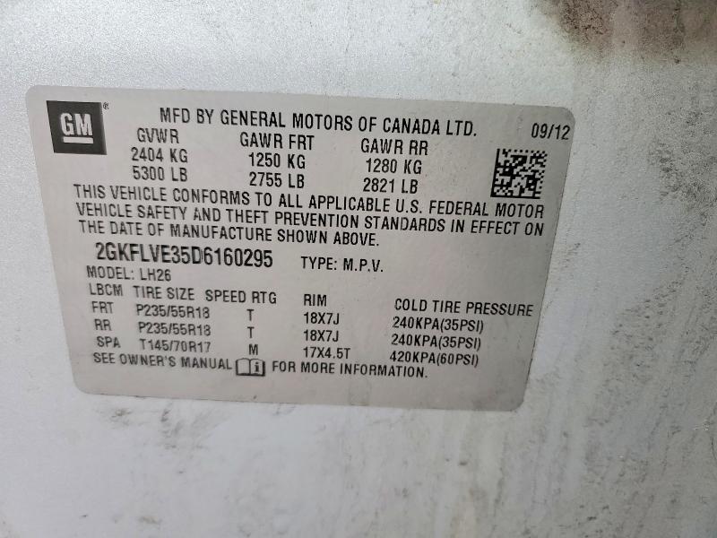 2013 Gmc Terrain მანქანა იყიდება აუქციონზე, vin: 2GKFLVE35D6160295, აუქციონის ნომერი: 49653426