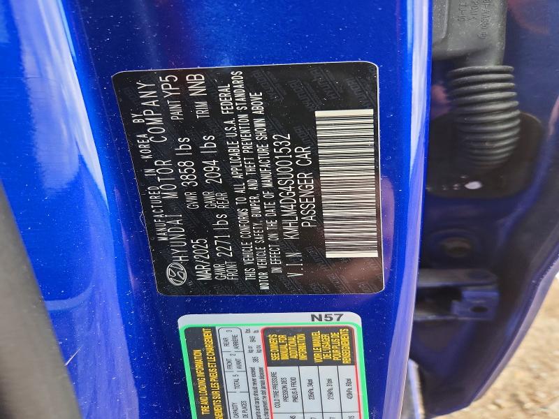 2025 Hyundai Elantra მანქანა იყიდება აუქციონზე, vin: KMHLM4DG4SU001532, აუქციონის ნომერი: 48625686