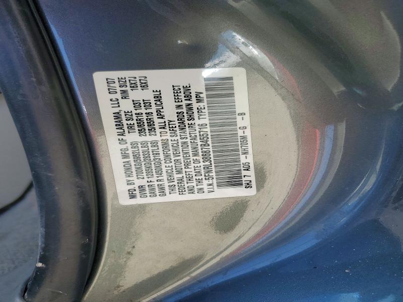 Продаж на аукціоні авто 2007 Honda Odyssey, vin: 5FNRL38687B455716, номер лоту: 51925926