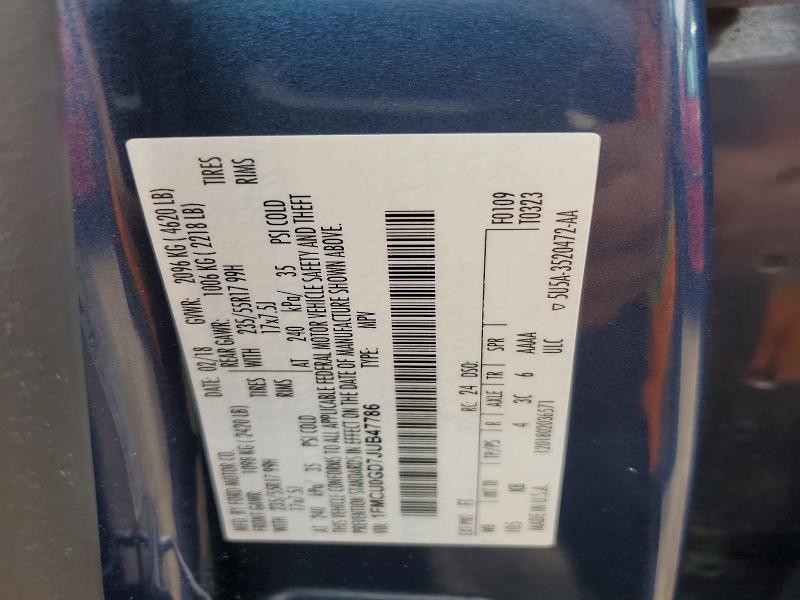 Aukcja sprzedaży 2018 Ford Escape, vin: 1FMCU0GD7JUB47786, numer aukcji: 49473276