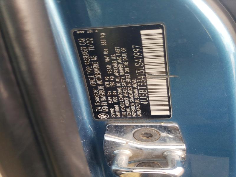 51122526 :رقم المزاد ، 4USBT33413LS41997 vin ، 2003 Bmw Z4 مزاد بيع