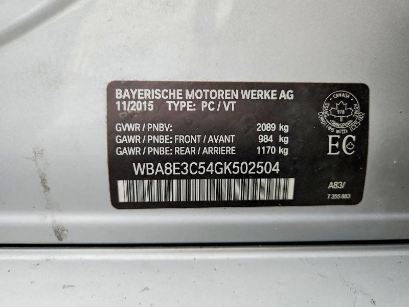 Aukcja sprzedaży 2016 Bmw 328, vin: WBA8E3C54GK502504, numer aukcji: 49562876