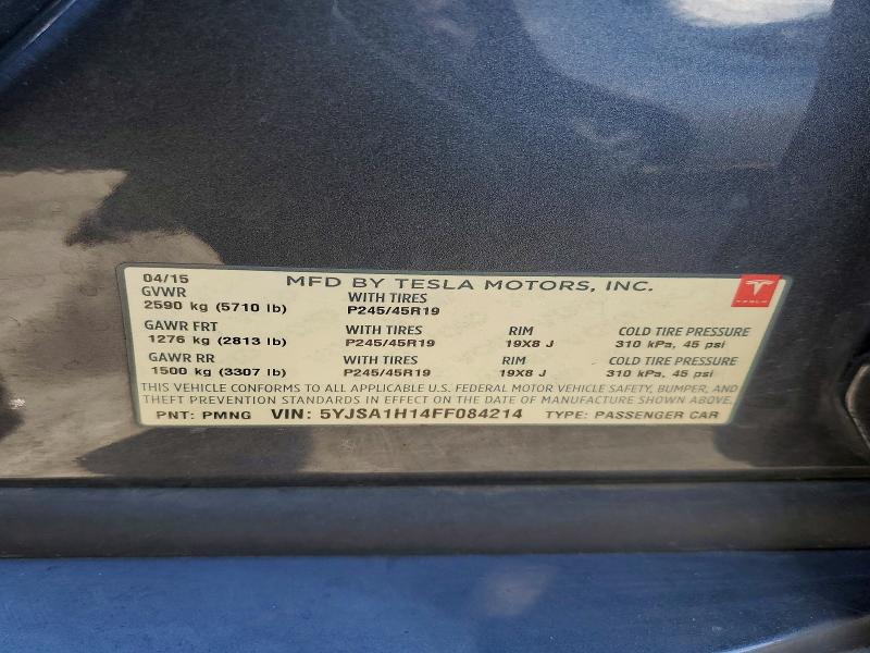 Продаж на аукціоні авто 2015 Tesla Model S, vin: 5YJSA1H14FF084214, номер лоту: 50765466