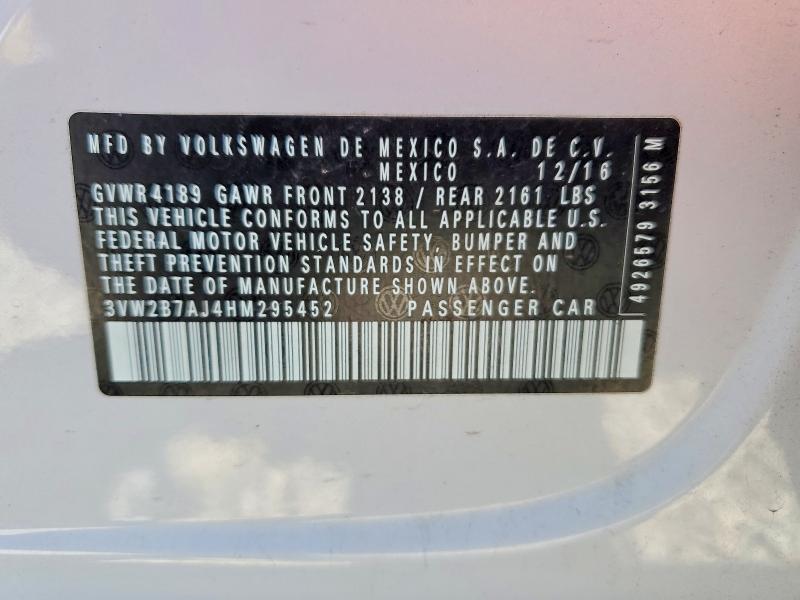 51309366 :رقم المزاد ، 3VW2B7AJ4HM295452 vin ، 2017 Volkswagen Jetta مزاد بيع