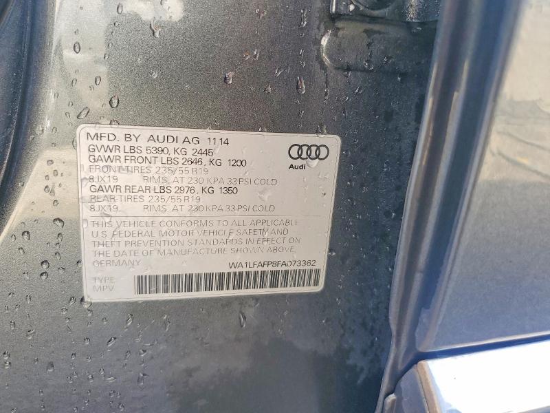 Aukcja sprzedaży 2015 Audi Q5, vin: WA1LFAFP8FA073362, numer aukcji: 48417466