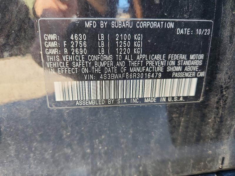 Продажа на аукционе авто 2024 Subaru Legacy, vin: 4S3BWAF66R3016479, номер лота: 49134776