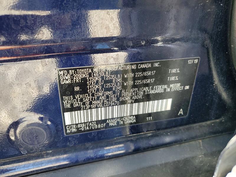 Продажа на аукционе авто 2020 Toyota Rav4, vin: 2T3P1RFV6LC079470, номер лота: 50171046