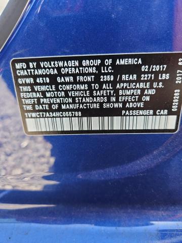 Aukcja sprzedaży 2017 Volkswagen Passat, vin: 1VWCT7A34HC055788, numer aukcji: 50489436