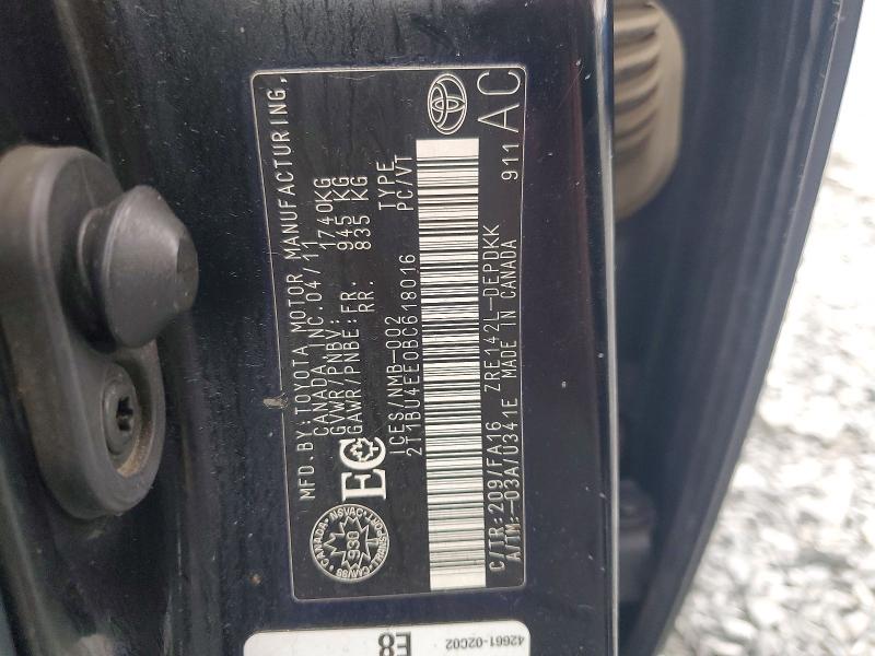 Продажа на аукционе авто 2011 Toyota Corolla, vin: 2T1BU4EE0BC618016, номер лота: 49902786
