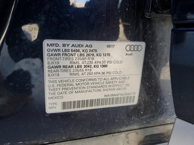 Aukcja sprzedaży 2018 Audi Q5, vin: WA1BNAFY8J2042770, numer aukcji: 49676186