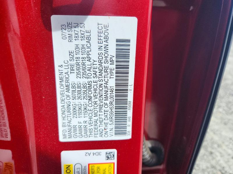 Aukcja sprzedaży 2024 Honda Cr-v, vin: 5J6RS6H53RL001461, numer aukcji: 48602126