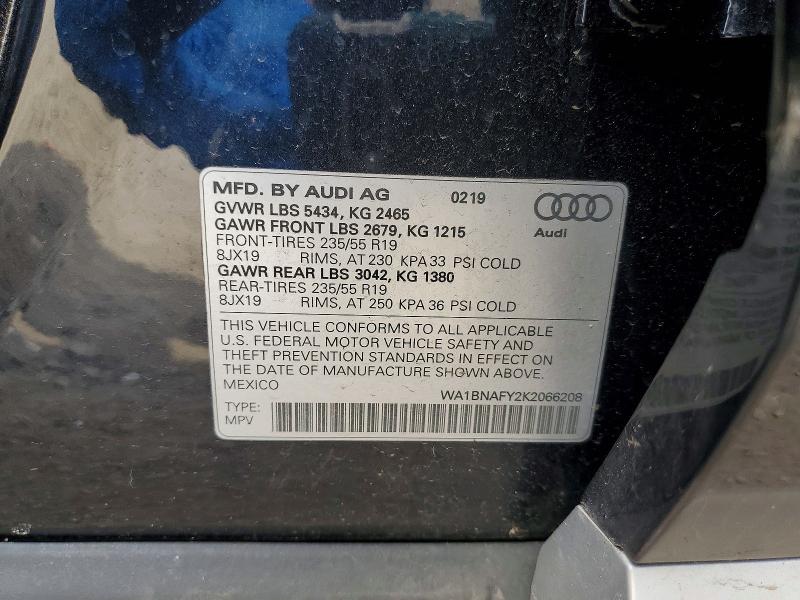 Aukcja sprzedaży 2019 Audi Q5, vin: WA1BNAFY2K2066208, numer aukcji: 49424446