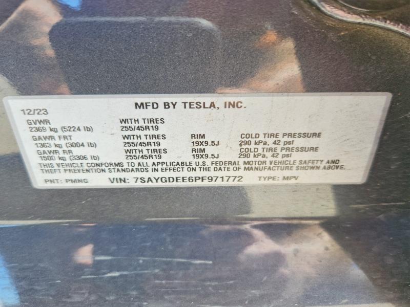 Продаж на аукціоні авто 2023 Tesla Model Y, vin: 7SAYGDEE6PF971772, номер лоту: 48653156