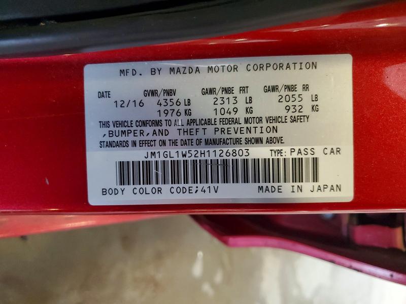 Aukcja sprzedaży 2017 Mazda 6, vin: JM1GL1W52H1126803, numer aukcji: 51613586