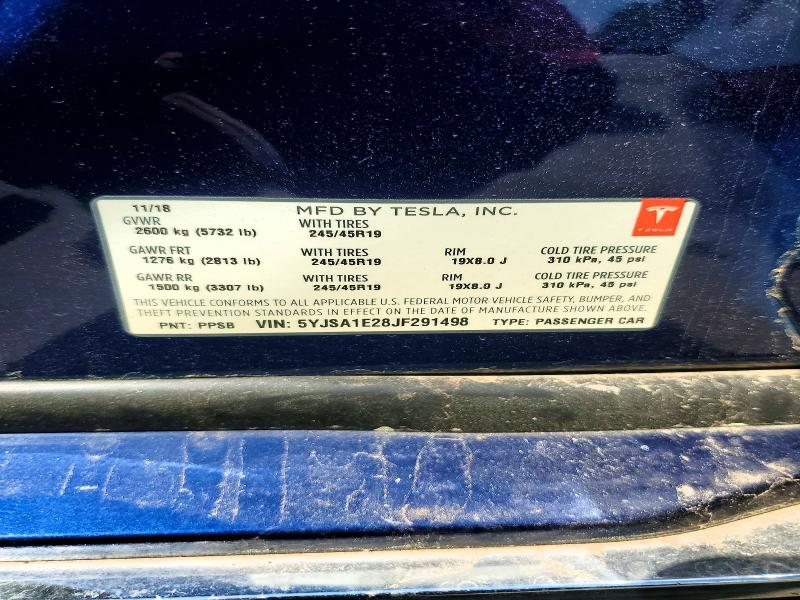 Продажа на аукционе авто 2018 Tesla Model S, vin: 5YJSA1E28JF291498, номер лота: 50895226