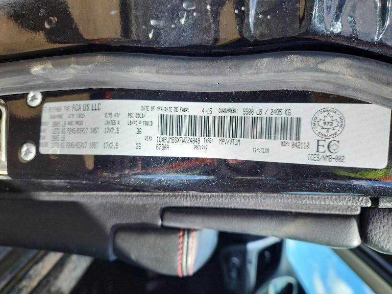 Aukcja sprzedaży 2015 Jeep Cherokee, vin: 1C4PJMBSXFW724849, numer aukcji: 48673726